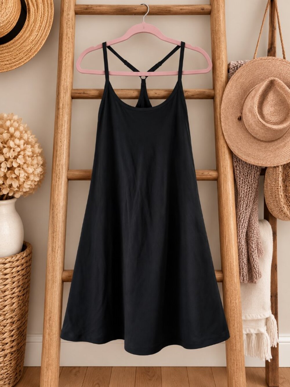 Outdoor Voices Black Exercise Mini Dress Strappy Athletic Dress XL
